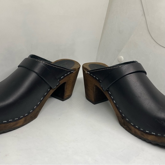 Lotta Stockholm High Heel Classic Clog in Black Brown Base with Strap Size 38 - Picture 5 of 16